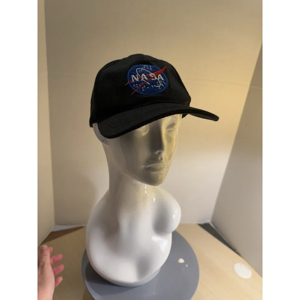 Spirit Brand NASA Hat Black Baseball Cap Cotton Strap-Back Hat Adjustable M